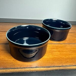 Set Of 2 Vintage DANSK Ramekins 4.25x2” Dark Blue Nice!